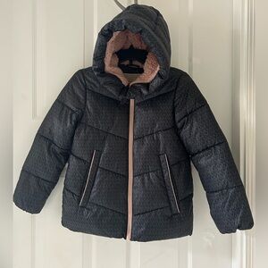 MICHAEL Michael Kors Girls Hooded Puffer Jacket with Faux-Fur Lining Size‎ 10-12